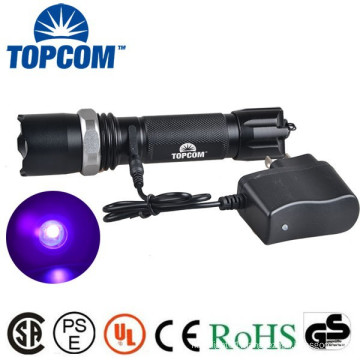 3w Ultraviolet LED Zoom UV Flashlight Torch Rechargeable UV Flashlight Torch high power